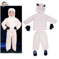 [chulisia] Kids Sheep Costume Polyester Hooded Tops Cute Animal Performance Outfit for Kindergarten 