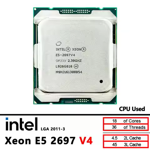 Intel Xeon E5 2697 V4 Used 2697V4 CPU processor 2.3GHz 18-Core LGA 2011-3
