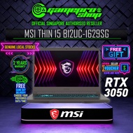 MSI Laptop Thin 15 B12UC-1629SG Gaming Laptop / Intel i7-12650H / RTX3050 / 15.6" FHD 144Hz / W11 / 2Y