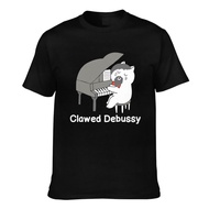 Fashion Printed Clawed Debussy Cat Piano Casual Mens Tee