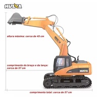 HUINA 1535 1:14 RC Excavator 9CH Remote Control Construction Engineering Vehicle Toy Model for Kids 