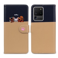 Cute PU leather case for Samsung Galaxy S21 Ultra S20 Ultra flip phone case Galaxy S21+ S20+ S21FE S20FE stand protective case bracket cover