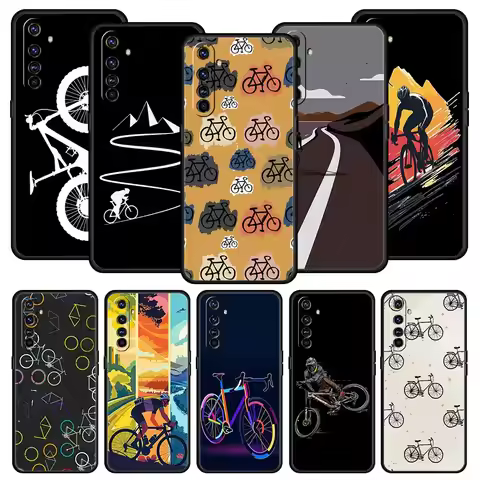 Mountain Bike Cycling art Case For Realme 12 11 10 4G 9 8 5G 7 6 GT5 GT3 GT2 Pro Plus C21 C11 C25 C3