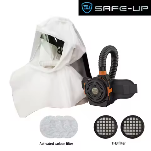 PAPRS Air Fed Mask Grinding Powered Air Purifying Hood Rechargeable Battery Full Face Protection Ant