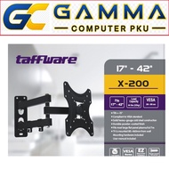 TAFFWARE TELESCOPIC 200 X 200 MONITOR BRACKET FOR 17-42 INCH TV/MONITOR TAFFWARE X200 THICK/MONITOR 