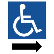 International Symbol of Access for Persons with Disabilities (PWD) Arrow Dark Blue Symbol Sticker Label