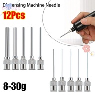 BORRAONE 12Pcs Dispensing|Needle, Blunt Tip Metal Industrial Glue Injection Needle, Durable Stainles