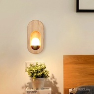 Lamp Aisle Nordic Lamp Creative Wall Lamp Unique Wooden Art Japanese Style Bedside Balcony Bedroom L