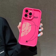 Aircraft Love Heart Pattern Phone Case For iPhone 17 16 15 14 13 12 11 Pro Xs Max Mini 8 7 6s Plus X