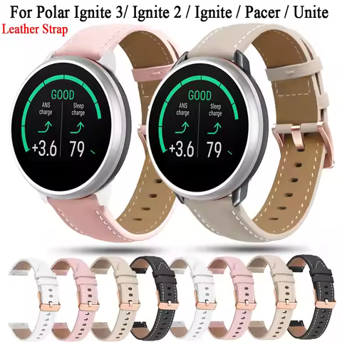 Hot 20mm Leather Watch Strap For Polar Ignite 3 2 1 Watchband Bracelet woman Wristband Correa For Po