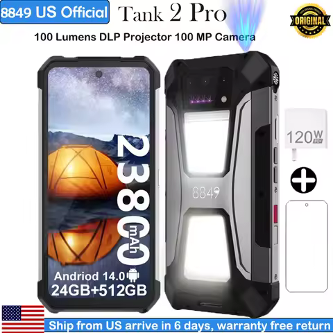 8849 Tank 2 PRO Rugged Smartphone with Projector 6.79" 2.4K Display 24GB 512GB Mobile Phone 23800mAh