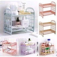 Multipurpose 2-Tier Mini Plastic Shelf RT011
