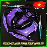 YAMAHA NVX155 V2 V3 AEROX PURPLE JOKER COVER SET HLY EXCITER ORIGINAL COVERSET NVX THAILAND THAI LOO