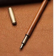 High-value Antique Sandalwood Pen Gift Box Set Customized Corporate Students Brass Calligraphy Pen C