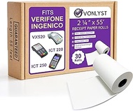Vonlyst Thermal Paper Roll 2 1/4 x 55 for Verifone Vx520 Ingenico ICT220 ICT250 FD400 (30 rolls)