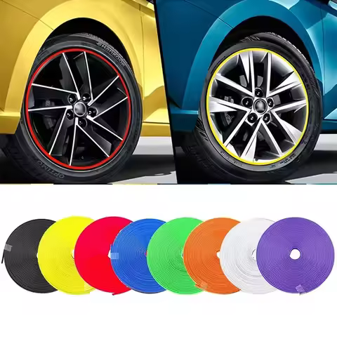 8M Car Rim Protect Strip Wheel Edge Protector Bright Matte Car Wheel Sticker Wheel Rim Decorative St