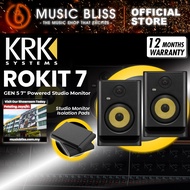 KRK ROKIT 7 G5 7" Powered Studio Monitor with Studio Monitor Isolation Pads - Pair (RP7G5)