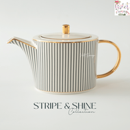 Violet Flamingo ชุดน้ำชารุ่น Stripe and Shine Tea Set เซ็ตกาน้ำชา แก้วพร้อมจานรอง สินค้าเกรดคุณภาพส่