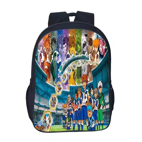 Inazuma Eleven Go Galaxy School Backpacks Hot Game Pattern Zipper Bagpack DIY Child Arc-shaped Breat