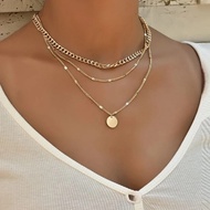 Vintage Gold Necklace Women Alloy Chain Choker Retro Gold Multi-Layer Necklace Women