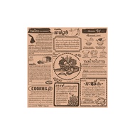 กระดาษรองอาหารคราฟท์ ลายหนังสือไทย 30x30cm 5แพ็ค 500 ใบ