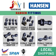 HANSEN Fittings System HDPE Poly Pipe Nylon MTA/FTA/Male Female Threaded Adaptor/Elbow/Tee/Tank Connector 20mm 25mm 32mm