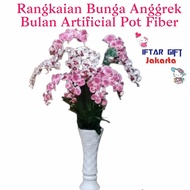 Bunga Anggrek Bulan Artificial / Rangkaian Bunga Anggrek Bulan + Pot