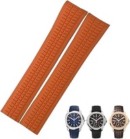 Rubber Strap Metal Pin 21mm Watch Band Fit For PATEK 5167A 5167R AQUANAUT Philippe PP Brown Waterpro
