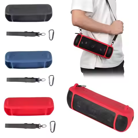2022 Newest Travel Silicone Case Cover With Strap Carabiner For Anker Soundcore Motion+ Wireless Blu