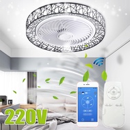 220V Remote Control Bedroom Decor Ventilator Lamp Fans Air Invisible Silent Smart LED Ceiling Fan with Lights 50CM