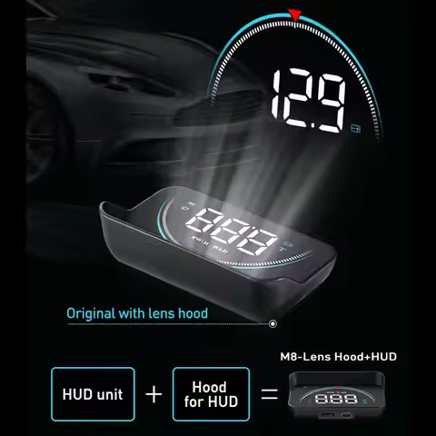 M8 Auto Hud Head Up Display Windshield Car Projector KM/H MPH 3.5x2.1x1inch