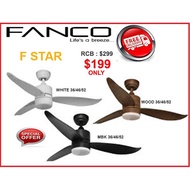 Fanco F STAR Ceiling Fans With Remote Control And 3 Tone LED Light | 36/46/52 Inch