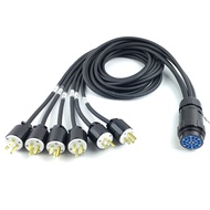 19-Core Santail Cable 19-Core Female to 6 Pcs 15A125V American Standard Male Power Cord Pigtail Cabl