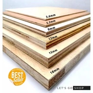 (Custom Size) Small Size Plywood | Blockboard I Papan Kayu | Papan Lapis | 3.6mm 5.2mm 9mm 12mm 15mm 18mm