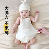Little Month Baby Sling Onesie Modal Pajamas 0 to 3 Months Baby Clothes Summer Thin Jumpsuit 7.2