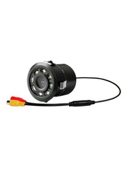 1套汽車後視攝影機,搭配18.5mm黑色pvc透明鏡頭,具有內置led夜視ccd,可用於連接dvr可見屏幕視頻錄製及高清攝像頭
