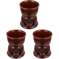 OUNONA 3 Sets Pottery Stove Chocolate Set Cheese Fondue Pot Chocolate Fondue Pot with Candles