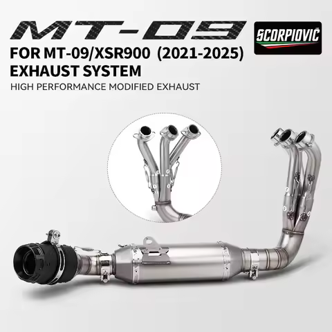 For MT09 YZF-R9 MT-09 2021-2025 Moto exhaust low position full system modification,MT09 exhaust muff