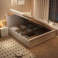 American White Solid Wood Princess Girl Master Bedroom, Storage Bed, Double 1.5x1.9 Meters, Small Un