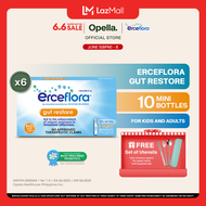 Erceflora Gut Restore Probiotic Supplement 10 Mini Bottles x 5ml - For Kids & Adults (Bundle of 6)