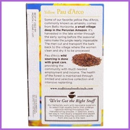 ◊ ﹊ ◬ Yellow Pau d' Arco, Naturally Caffeine Free, 16 Wrapped Tea Bag