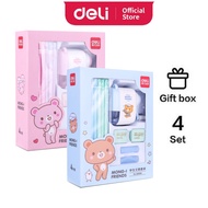 Deli Stationery Gift Set 68896 Set School Gift For School Office Usage Gift Box Gift Blue Pink [Per 