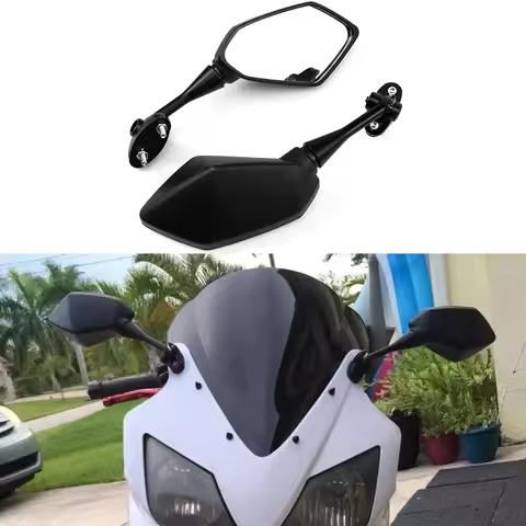2pcs Motorcycle Black Rearview Mirror Side Mirrors Motorcycle Parts For HONDA CBR600 F4 F4I CBR900 C