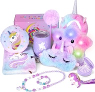 Unicorns Gifts for Girls Age 5 6 7 8 9 10 Years Old Kids Unicorn Toy with Light Up Plush Star Pillow