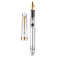 Asvine V126 Vacuum Filling Fountain Pen EF/F/M Nib Beautiful Transparent Brown/ Matte Blue White Acr