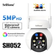 Srihome 5.0MP PTZ Camera 2.4G Wifi Waterproof AI Auto Tracking H.265 Video Surveillance Security PTZ
