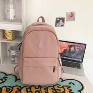 Beige Solid Color Basic Backpack