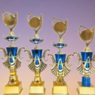 All Occasion Trophy Gold And Blue Design Set of 4 Height A-50cm B-49cm C-46cm D-39cm CUSTOMIZE AVAIL