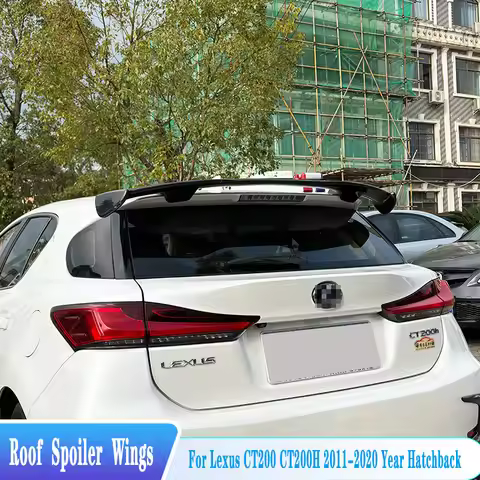 For Lexus CT200 CT200H 2011-2020 Year Hatchback Rear Window Roof Spoiler Wings ABS Plastic Carbon Bl