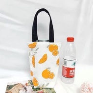 [橙圖案] 帆布水樽袋 保溫杯袋子 (M)
